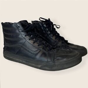 Vans Black High-Top Leather Skate Sneakers